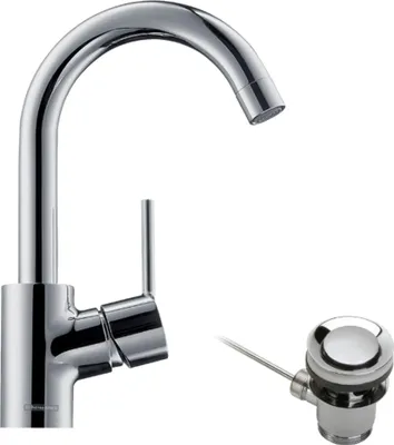 Produktbild von hansgrohe Talis S Waschtischmischer 200, Schwenkauslauf, Zugstange, mit Ablaufgarnitur, chrom, 1 Stk.