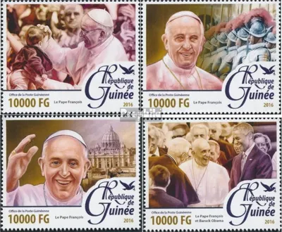 Produktbild von Briefmarken Guinea 2016 Mi 11573-11576 (kompl. Ausgabe) postfrisch Papst Franziskus