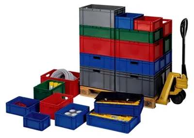 Produktbild von Euro-Transportbehälter in Grau, 600x400x175 mm (LxBxH)