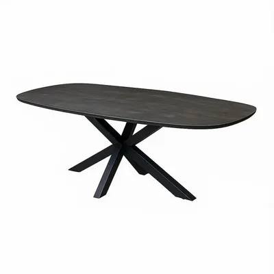 Produktbild von Zita Home Dänischer ovaler Esstisch – 240 cm – Schwarz – Mangoholz