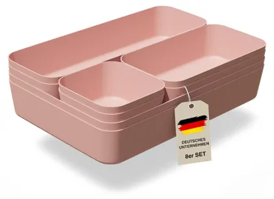 Obrázok produktu pre Sada 8 úložných boxov, ružová