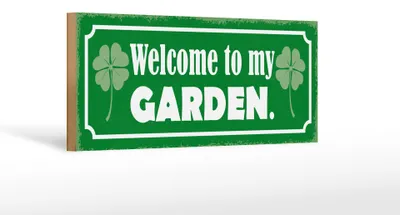 Produktbild von Holzschild Spruch 27x10cm Welcome to my Garden Garten