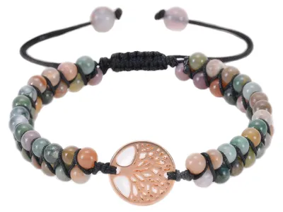 Produktbild von Manqyi Armband lebensbaum Naturstein Perlen, Armband Damen Mit Lebensbaum, Boho