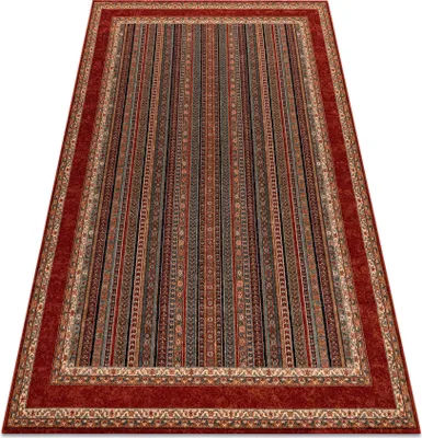 Produktbild von Wollteppich KASHQAI 4357 300 Rahmen, orientalish grün / rotwein Mehrfarben 240x340 cm