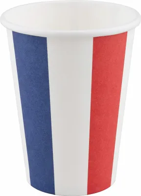 Produktbild von 8 Pappbecher Blau-Weiß-Rot 250ml