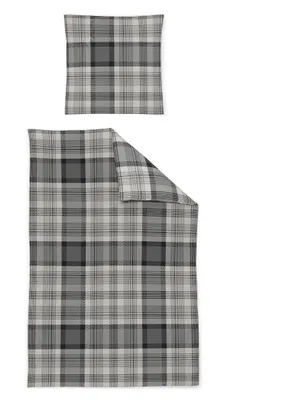 Produktbild von Irisette Edel-Flanell Bettwäsche-Garnitur Robert-8412 Größe 135x200+80x80 cm Farbe grau-11