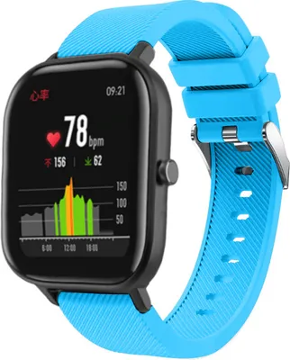 Produktbild von Strap-it Xiaomi Amazfit GTS Silikonarmband (Hellblau)