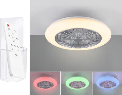 Produktbild von LED Deckenleuchte mit Ventilator & Fernbedienung RGB Sternenhimmel Lampe, Ø 50cm