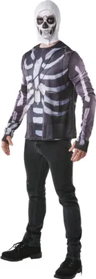 Produktbild von Fortnite™ Skull Trooper T-Shirt und Sturmhaube für Erwachsene Medium