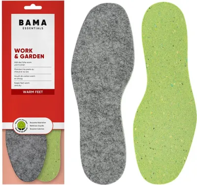 Produktbild von Bama Graue Filzeinlagen für Arbeitsschuhe Work&Garden - Größe 44/45 EUR