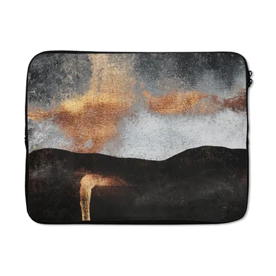Produktbild von MuchoWow® Laptop Hülle 15 Zoll Abstrakt - Gold - Chic - Schwarz - Grau Laptoptasche - Laptoptasche - Sleeve - Rundum-Schutz