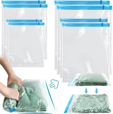 Produktbild von Vakuumbeutel 8 Stück, 4 Größen, wiederverwendbar, für Kleidung, Bettwäsche