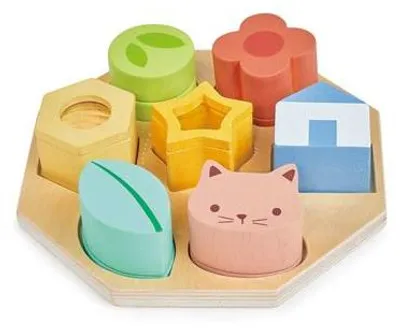 Image de Jouet sensoriel Mentari - Planche d'activités en bois 18 x 18 x 4,5 cm - Jouet éducatif