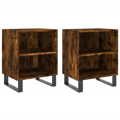 Produktbild von Eleganten-Stil Nachttisch, 2er Set, Beistelltisch,Modernes Design, Räuchereiche 40x30x50 cm Holzwerkstoff - Nachttische & -schränke - Möbel26