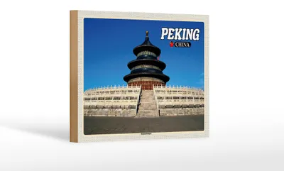 Produktbild von Holzschild Reise 18x12 cm Peking China Himmelstempel Geschenk
