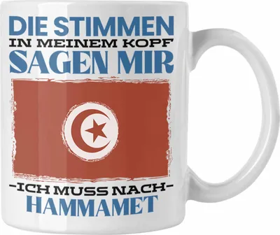 Produktbild von Trendation - Hammamet Tasse Urlaub Heimat Geschenk Spruch Tunesien Geschenkidee (Weiß)