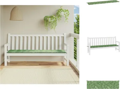 Obrázek produktu pro vidaXL Polštář na zahradní lavici se vzorem listů 200x50x3 cm látka - Polštář na sezení
