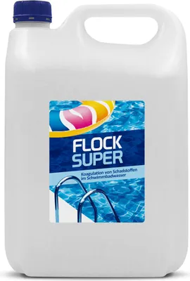 Produktbild von Superflock flüssig für Pool | Koagulation von Schadstoffen im Schwimmbadwasser | Flockungsmittel Pool | 4L