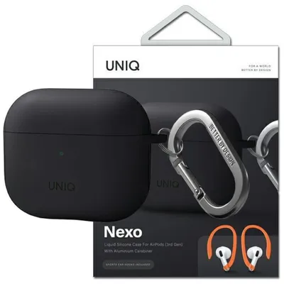 Zdjęcie produktu dla Uniq Nexo Case AirPods 3 gen + Ear Hooks Black