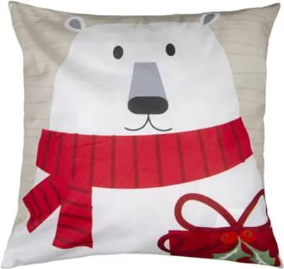 Image de Coussin de Noël 40x40 HoHoHo Ourson blanc beau
