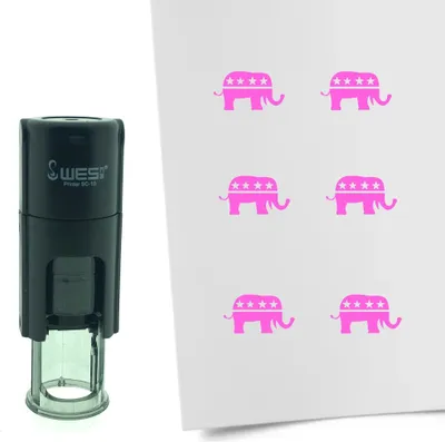 Produktbild von CombiCraft Selbstfärbender Stempel 'Republikaner Elefant' in der Farbe Pink, Ø10mm