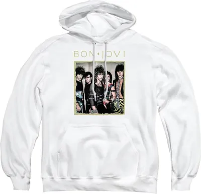 Immagine prodotto di Bon Jovi - Felpa con cappuccio per uomo/donna Unisex TV21089 (XXL) (Bianco)