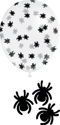 Produktbild von Tiere Halloween Spinnen Konfetti Spiel Spaß Party Dekoration Luftballons Grusel Schwarz Weiß, Farbe: Schwarz