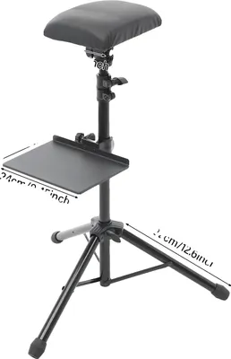 Obrázek produktu pro Profesionální stojan na tetování, výškově nastavitelný 80-107 cm, robustní železná konstrukce, černý