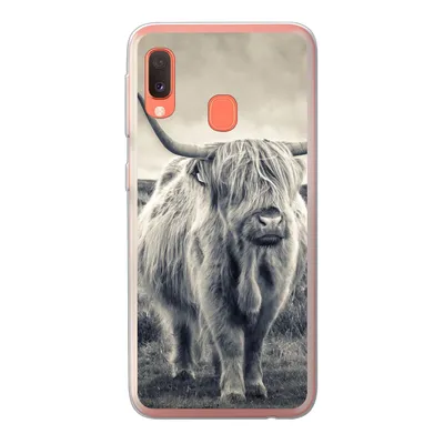 Produktbild von MuchoWow® Handyhülle Schutzhülle Hülle für Samsung Galaxy A20e Schottischer Hochländer - Tiere - Wolken - Kuh - Natur Silikon Softcase Handy Hülle - Abdeckung