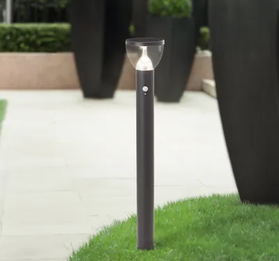 Immagine prodotto di BRILLANTE lampada solare nera da terra per esterni TULIP | incl. rilevatore di movimento | altezza 92 cm | 3W 430lm 3000K | acciaio inox/plastica