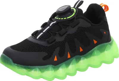 Produktbild von Sneakers Jungen-Sneaker-Slipper-Klettschuh Schwarz-Grün-Orange, Farbe:schwarz, EU Größe:34