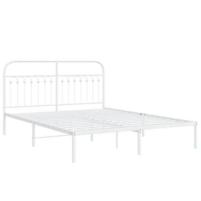 Produktbild von Bettgestell mit Kopfteil Metall Weiß 150x200 cm