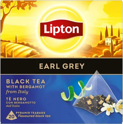 Produktbild von Lipton - Black Specialty - "Earl Grey" - 20 Pyramidenteebeutel