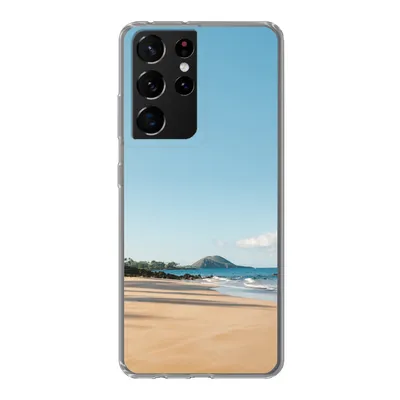 Produktbild von MuchoWow® Handyhülle Schutzhülle Hülle für Samsung Galaxy S21 Ultra Strand - Sommer - Palmen Silikon Softcase Handy Hülle - Mobiltelefon
