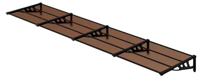 Produktbild von Türvordach Überdachung Haustür Pultvordach Regenschutz Schwarz 396x90cm Polycarbonat