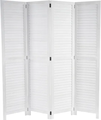 Zdjęcie produktu dla Parawan HWC-C30, parawan dzielący pokój, styl vintage, 170x160cm ~ biały
