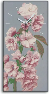 Produktbild von Küchenuhr Bürouhr Leinwand Uhr Geräuschlos 30x60 Gemälde Blumen Pflanzen Kunst - weiße Hände