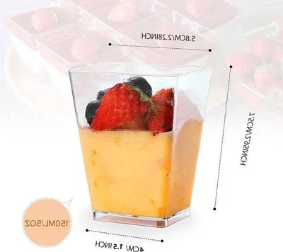 Obrázok produktu pre 50 ks 5 oz štvorcových priehľadných pohárikov na dezerty s viečkom a lyžičkou