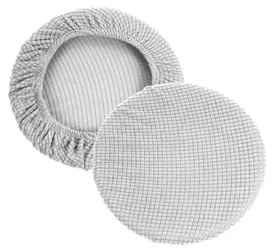 Runde Barhockerbezüge, 2 Stück, elastisch, hellgrau, 28–40 cm