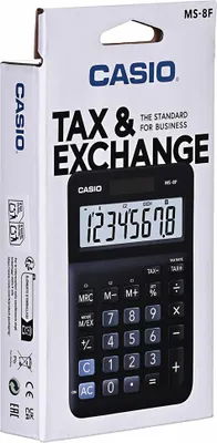 Zdjęcie produktu dla Kalkulator biurkowy Casio® MS-8F - zasilany energią słoneczną/baterią, 8 cyfr, wyświetlacz LCD, czarny