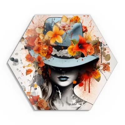 Produktbild von DEQOART Glasbild Echtglas 55x48 cm 'Floraler Farbtanz' Wandbild Bild modern Deko