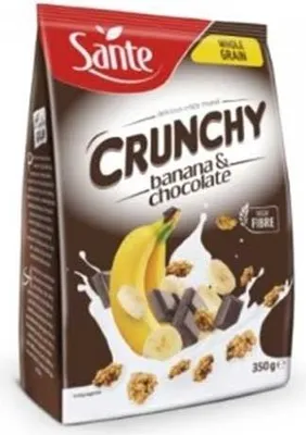 CRUNCHY BANANOWO CZEKOLADOWE CHRUPIĄCE MUSLI 350G SANTE