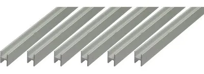 Produktbild von Famanu Aluminium H-Profil anodisiert silber 1000 mm - Set von 6 Stück