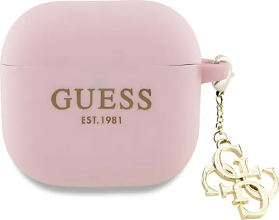 Produktbild von Guess Gua4Lecg4P Airpods 4 Cover Różowy/Pink Silicone 4G Charm