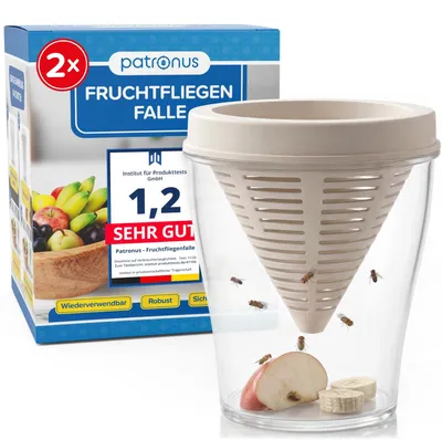 Productafbeelding van Fruitvliegenval - Herbruikbare levendval - Vaatwasserbestendig - Set van 2 - Voor keuken