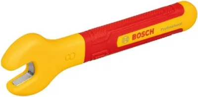 Produktbild von VDE Maulschlüssel, BOSCH, 8 mm, 15° Abgewinkelt, Isoliert bis 1000 V, Ergonomischer TPE Griff