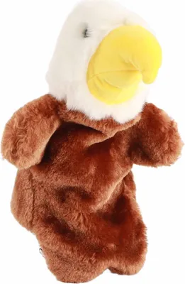 Image de Marionnettes à main aigle en peluche,Jouets animaux en peluche,Marionnettes à main de conte,Jouets animaux en peluche pour enfants,Marionnettes à main aigle