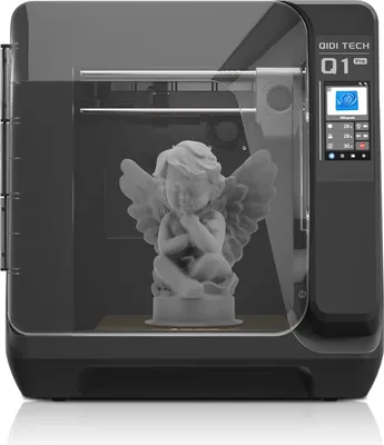 Produktbild von QIDI Q1 Pro 3D-Drucker mit Kamera, 600 mm/s Hochgeschwindigkeit, vollautomatische Nivellierung, 60 ¡ãC Kammerwaerme, CoreXY-Struktur unterstuetzt Verwicklungserkennung, geeignet fuer Kohlenstoff-/Glasfaserverstaerktes Polymerfilament-Drucken, Groesse 9,65 x 9,65 x 9,45 Zoll