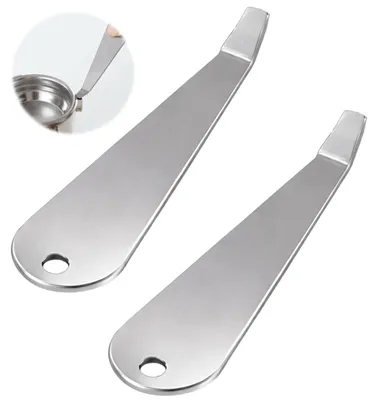 Kaffeesiebhalter-Mandentferner, 2 Stück, Edelstahl, silber