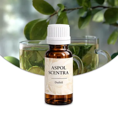 Produktbild von Aspol Scentra Z'aara Bergamotte und Weißer Tee UFIGREEN Duftöl für Kerzen und Diffusoren 10 ml, KI-generiertes Bild